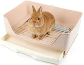 NINGVIHE rabbit litter box front view shows spacious corner trainer.