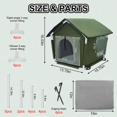 Ninodemu outdoor cat house interior with sponge lining for warmth and comfort.