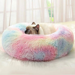 Nisrada cat bed donut design provides cozy security and head support.