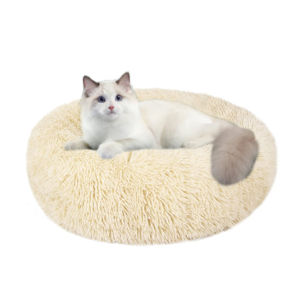 Nisrada cat bed round-donut design offers cozy nesting for small pets.