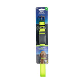 NiteDog LED collar in lime glows for safer night walks.