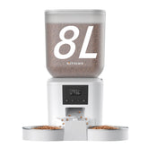 Nityers cat feeder 8L capacity keeps two cats fed while you're away.