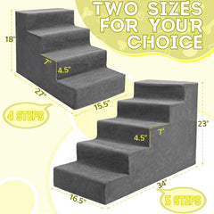 Niubya Dog Stairs non-slip bottom keeps steps steady on slick floors.