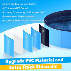 Niubya Foldable Pool features anti-slip bottom for safe water play.