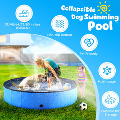 Niubya foldable swimming pool folded for storage shows easy space-saving portability.