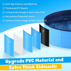 Niubya foldable swimming pool unfolded and water-ready demonstrates quick setup for baths.
