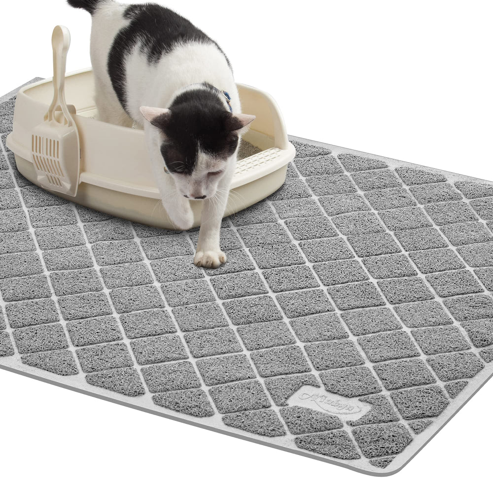 Niubya Premium Cat Litter Mat rectangular layout protects floors and reduces tracking.