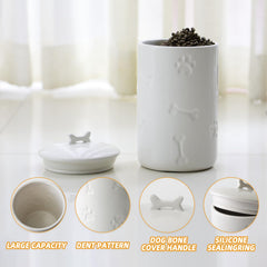 NIXBYO ceramic dog cookie jar adds farmhouse style to kitchen decor.