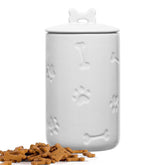 NIXBYO dog treat container with airtight lid keeps snacks fresh on the counter.