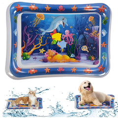 NLAIKE 2Pieces Upgraded Thickened Cat Water Mat folded for easy storage and travel.