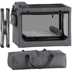 NOAH & PAW collapsible dog crate folded for compact storage and transport