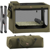 Noah & Paw collapsible crate folding mechanism enables fast setup for busy owners.
