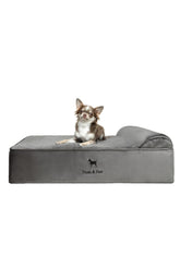 NOAH & PAW dog bed outer cover closeup shows waterproof protection for easy cleaning.