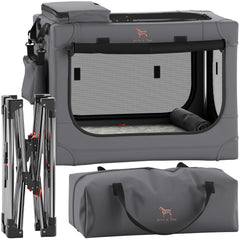 Noah & Paw collapsible dog crate folded for space-saving storage.