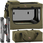 Noah & Paw Collapsible Dog Crate folding mechanism for quick setup during travel.