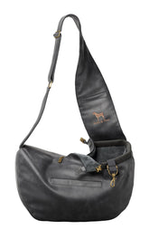 Noah & Paw dog sling carrier front view, secure travel comfort for small dogs.