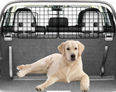 NOAMOO dog car barrier shows universal fit in SUV cargo area for safer travel.