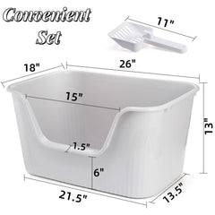 Noamus anti-scatter high-sides litter box reduces mess and spills.