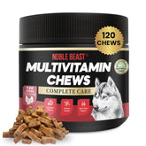 Noble Beast soft chews bottle-front view highlighting complete daily health support benefits