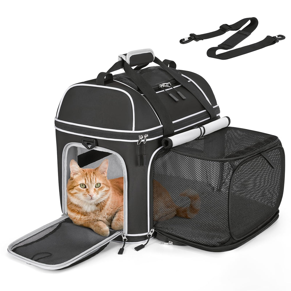NOBLE DUCK expandable carrier front view highlights compact travel-ready design.