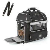 NOBLE DUCK expandable carrier open-top view for air travel
