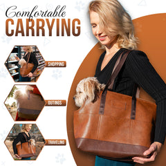 NoblePup water-resistant faux leather material resists rain, keeps pet dry.