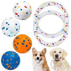 Nobleza dog balls closeup shows durable E-TPU material for tough chewers.