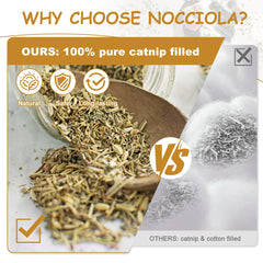 Nocciola fuzzy plush catnip toy—gentle teething entertainment.
