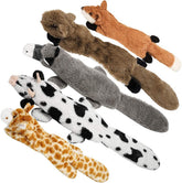 Nocciola dog squeaky toy set showing all six plush toys for interactive play.
