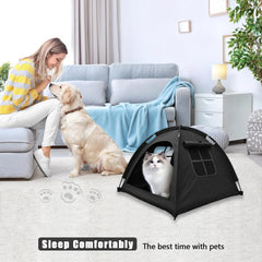 Nockovi Open Design Pet Tent side ventilation shows breathable mesh for daily comfort.