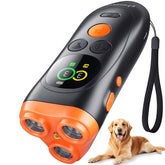 NOIDECE bark deterrent device front view with 3x ultrasonic emitters for humane bark control