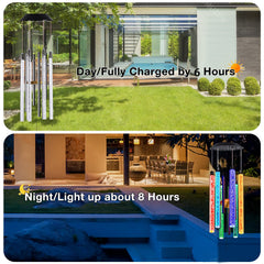 Noillow 28-inch tall wind chime with solar panel for eco-friendly memorial outdoors