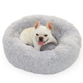 Nononfish 28in gray dog bed front view for cozy medium dog rest