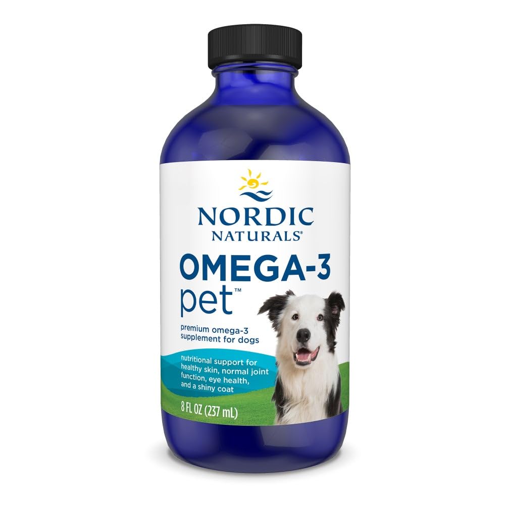 Nordic Naturals Omega-3 Pet bottle for easy daily dosing to support heart and coat.