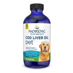 Nordic Naturals Pet Cod Liver Oil bottle for easy dosing and omega-3 support