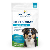 Nordic Naturals Pet Skin & Coat Soft Chews pack supports a healthy coat with daily palatability.