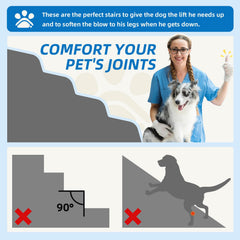 Nordjager Dog Stairs beige non-slip bottom keeps pets secure on any floor.