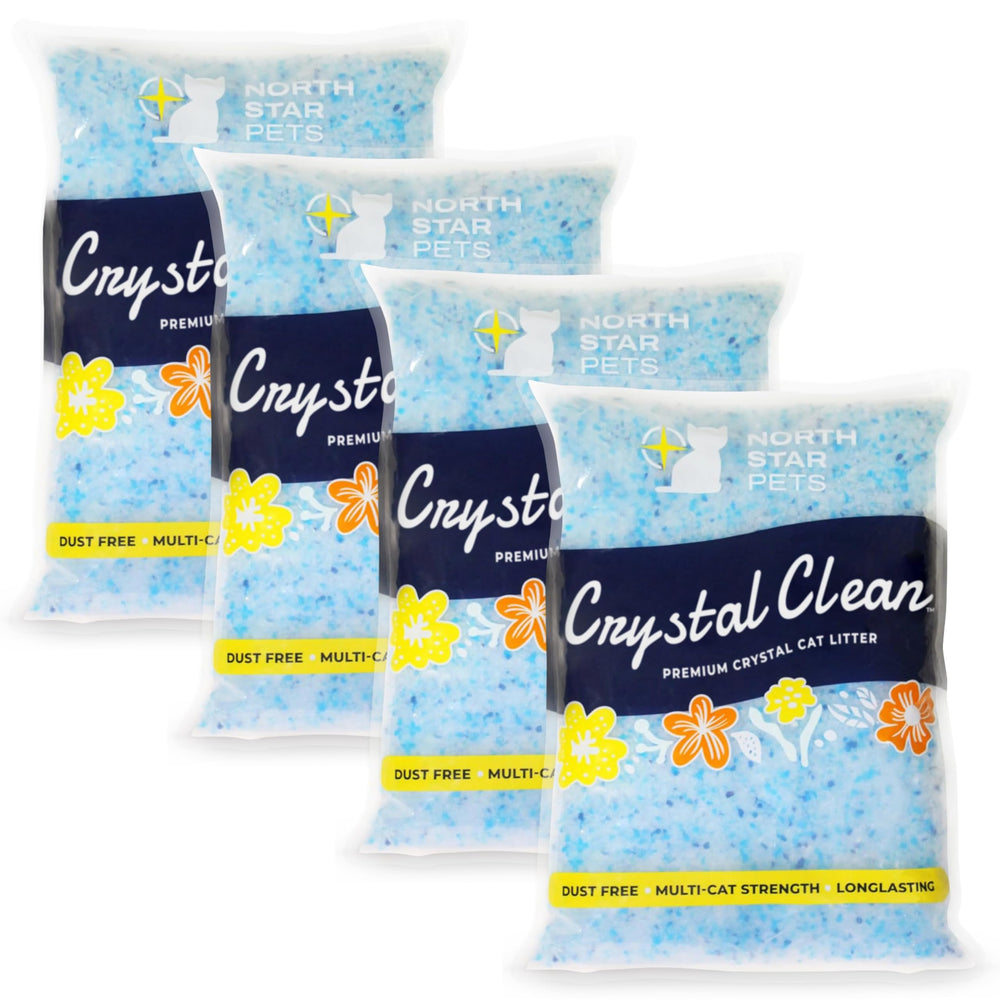 North Star Pets Crystal Clean packaging highlighting lightweight, easy-to-carry litter.