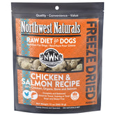 Northwest Naturals freeze-dried chicken-salmon dog food nuggets for bite-sized meals and training rewards.