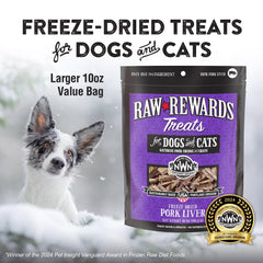 Northwest Naturals freeze-dried pork liver pack showcasing high-protein, single-ingredient pet food.