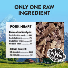 Dog and cat bowl with Northwest Naturals pork heart treats ready to serve.