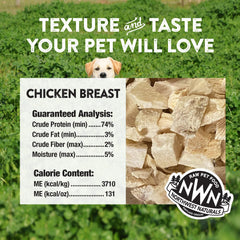 Northwest Naturals Raw Rewards bite-sized nuggets shown as pet snack.