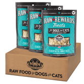 Northwest Naturals Raw Rewards freeze-dried chicken treats in 3-pack for training rewards.