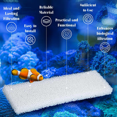 Nosiny U3 white filter foam pad blends unobtrusively with aquarium background