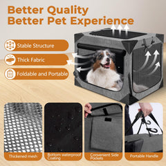 Nottia dog crate folded-flat for quick storage and easy transport