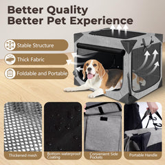 Nottia dog crate car-travel-ready fold-flat design enables quick packing.