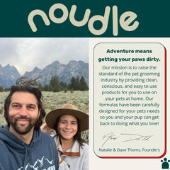 Noudle Pets lemongrass cedarwood oats blend emphasizes fresh scent and gentle hydration.