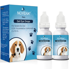 NOVEHA Pet Gel Eye Drops bottle front provides long-lasting eye hydration