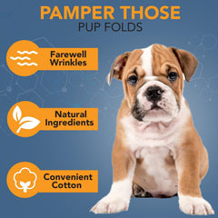 NOVEHA Wrinkle XL Wipes tear stain area detail highlighting stain removal potential
