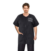 Noverlife front-zipper pocket grooming smock provides convenient tool storage during grooming sessions.